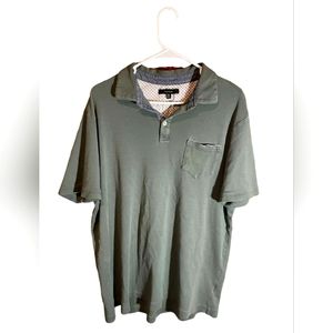 Tahari Green Short-Sleeve Polo With Pocket, Size XL